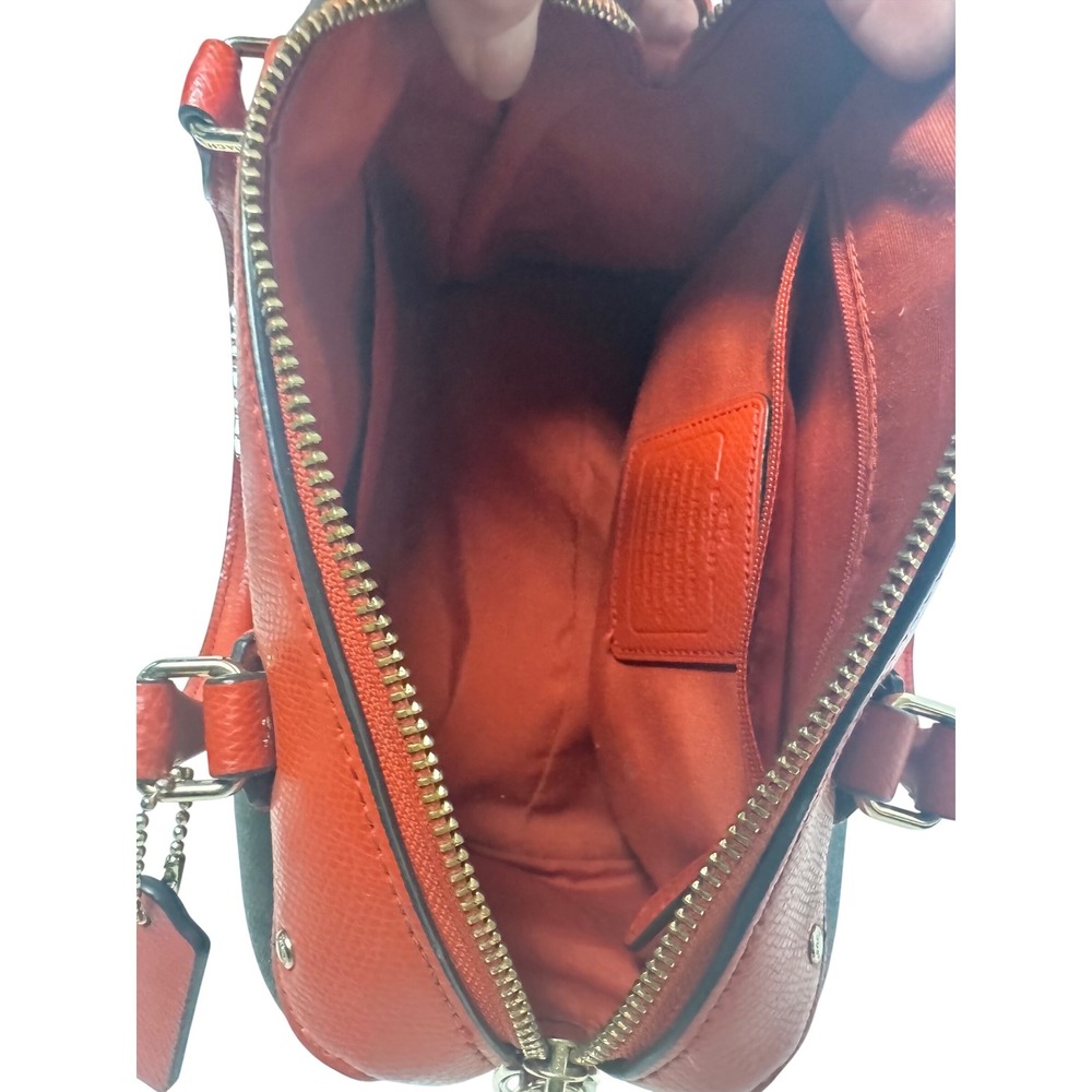 Coach Mini Bennett Brown‎ mono Canvas Red Leather Trim F36702 Crossbody NWOT - Picture 9 of 12